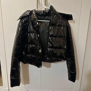 Puffer Jacket, Patent leather, lightly used